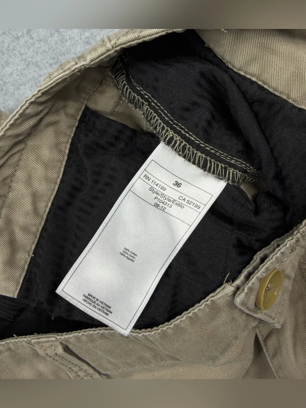 Quiksilver Khaki Tan Cargo Cotton Shorts Casual Utility Men’s Size 36